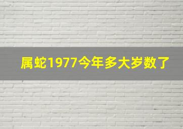 属蛇1977今年多大岁数了