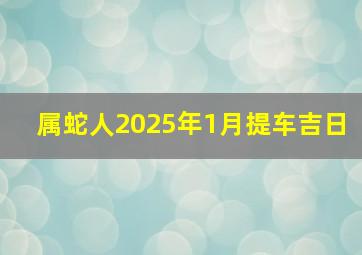 属蛇人2025年1月提车吉日