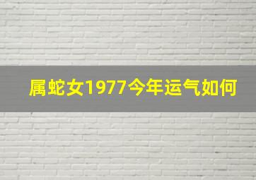 属蛇女1977今年运气如何