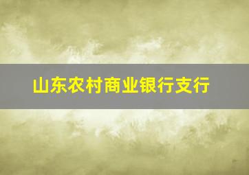 山东农村商业银行支行