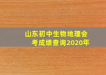 山东初中生物地理会考成绩查询2020年