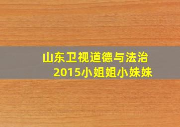 山东卫视道德与法治2015小姐姐小妹妹