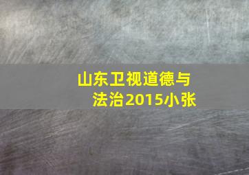 山东卫视道德与法治2015小张