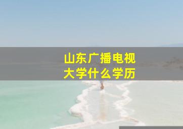 山东广播电视大学什么学历