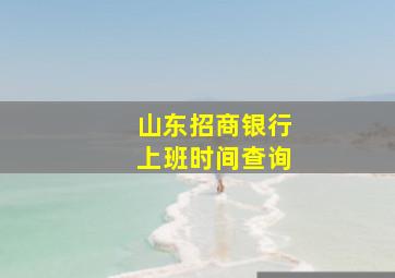 山东招商银行上班时间查询