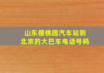 山东樱桃园汽车站到北京的大巴车电话号码