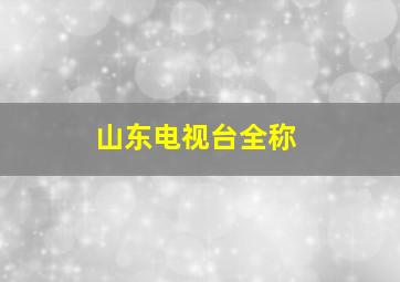 山东电视台全称