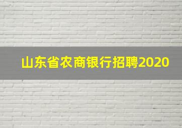 山东省农商银行招聘2020