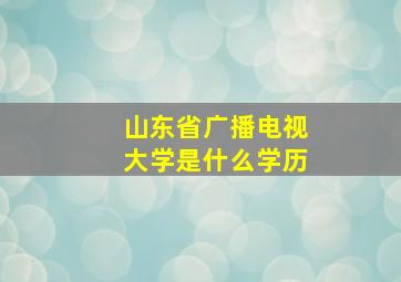 山东省广播电视大学是什么学历