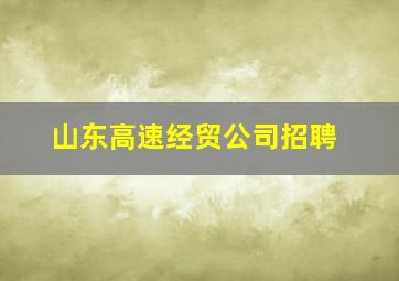 山东高速经贸公司招聘