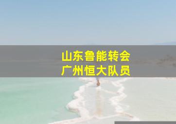 山东鲁能转会广州恒大队员