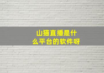 山猫直播是什么平台的软件呀