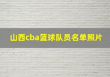 山西cba篮球队员名单照片