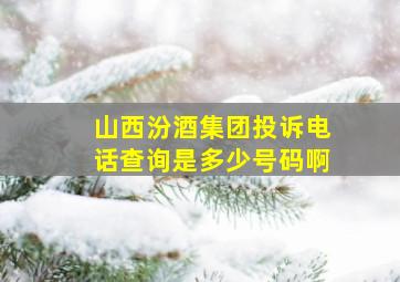 山西汾酒集团投诉电话查询是多少号码啊