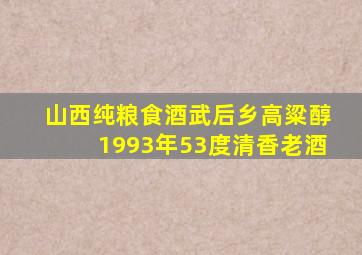 山西纯粮食酒武后乡高粱醇1993年53度清香老酒