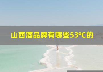 山西酒品牌有哪些53℃的