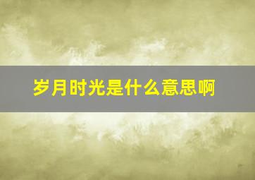 岁月时光是什么意思啊