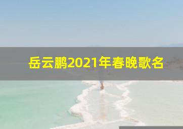 岳云鹏2021年春晚歌名