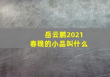 岳云鹏2021春晚的小品叫什么