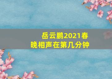 岳云鹏2021春晚相声在第几分钟