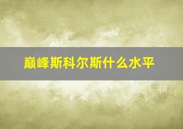 巅峰斯科尔斯什么水平