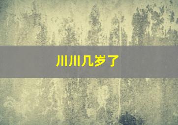 川川几岁了