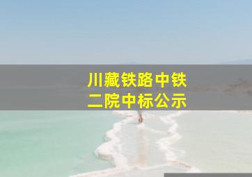 川藏铁路中铁二院中标公示