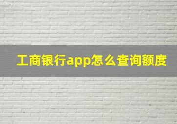 工商银行app怎么查询额度