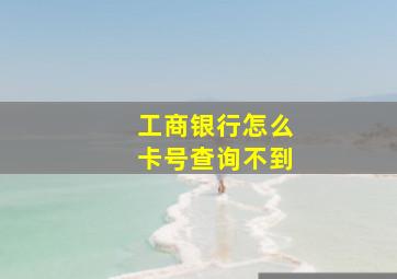 工商银行怎么卡号查询不到