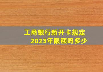 工商银行新开卡规定2023年限额吗多少