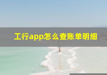 工行app怎么查账单明细