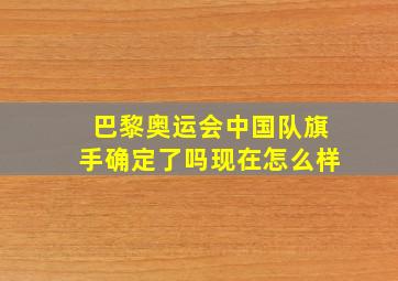 巴黎奥运会中国队旗手确定了吗现在怎么样