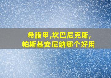 希腊甲,坎巴尼克斯,帕斯基安尼纳哪个好用