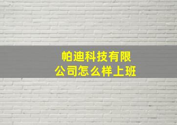 帕迪科技有限公司怎么样上班