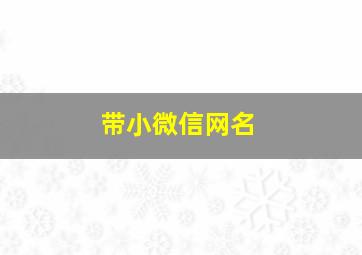 带小微信网名