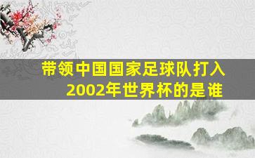 带领中国国家足球队打入2002年世界杯的是谁