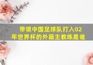 带领中国足球队打入02年世界杯的外籍主教练是谁