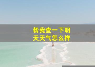 帮我查一下明天天气怎么样