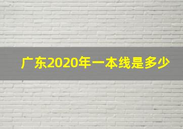 广东2020年一本线是多少