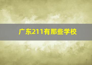 广东211有那些学校