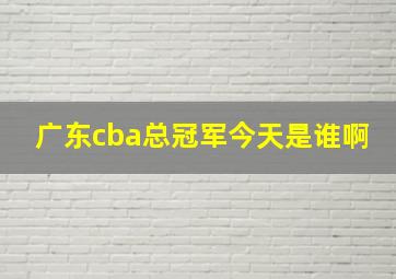 广东cba总冠军今天是谁啊