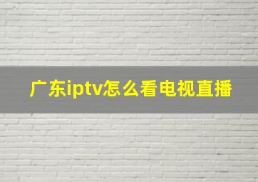 广东iptv怎么看电视直播