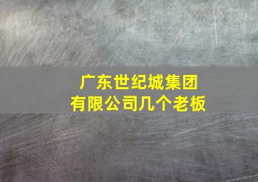 广东世纪城集团有限公司几个老板