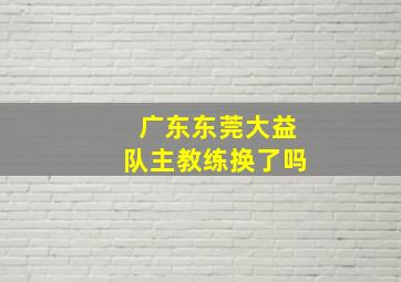 广东东莞大益队主教练换了吗