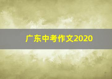 广东中考作文2020