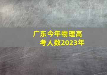 广东今年物理高考人数2023年