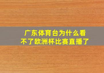 广东体育台为什么看不了欧洲杯比赛直播了