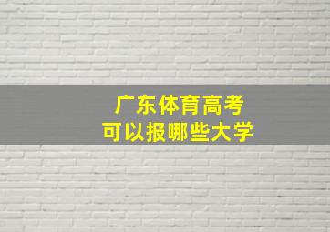 广东体育高考可以报哪些大学