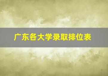 广东各大学录取排位表