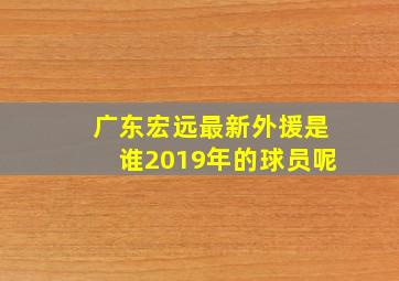 广东宏远最新外援是谁2019年的球员呢